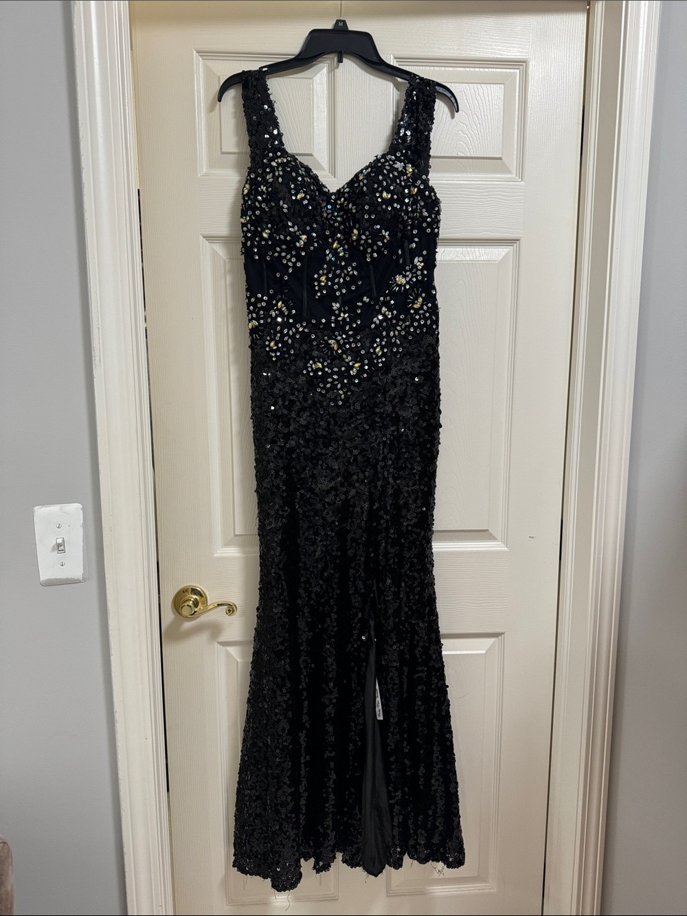 Black Beaded Evening Gown - Elegant Women's Dress